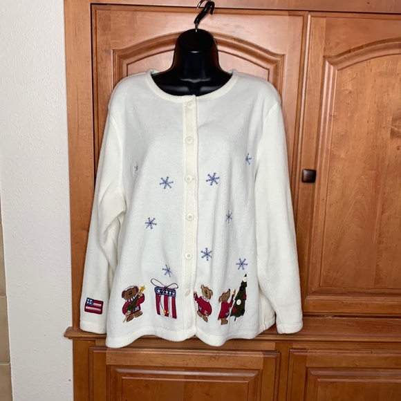 croft & barrow Jackets & Blazers - Croft & Barrow Sports Women Christmas Americana Fleece Jacket